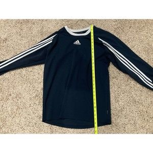 Men's Adidas Sport Shirt Polyester Dri-Fit Navy Blue Long Sleeve